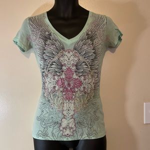 Angels & Diamonds V-Neck T-Shirt- size S